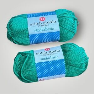 Lot/2 Stitch Studio Emerald Yarn